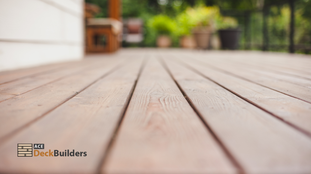 worm's view of wooden deck